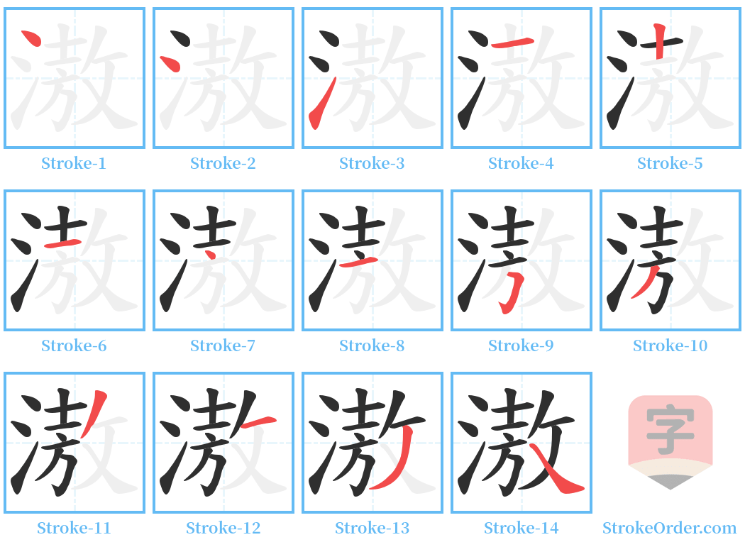 滶 Stroke Order Diagrams