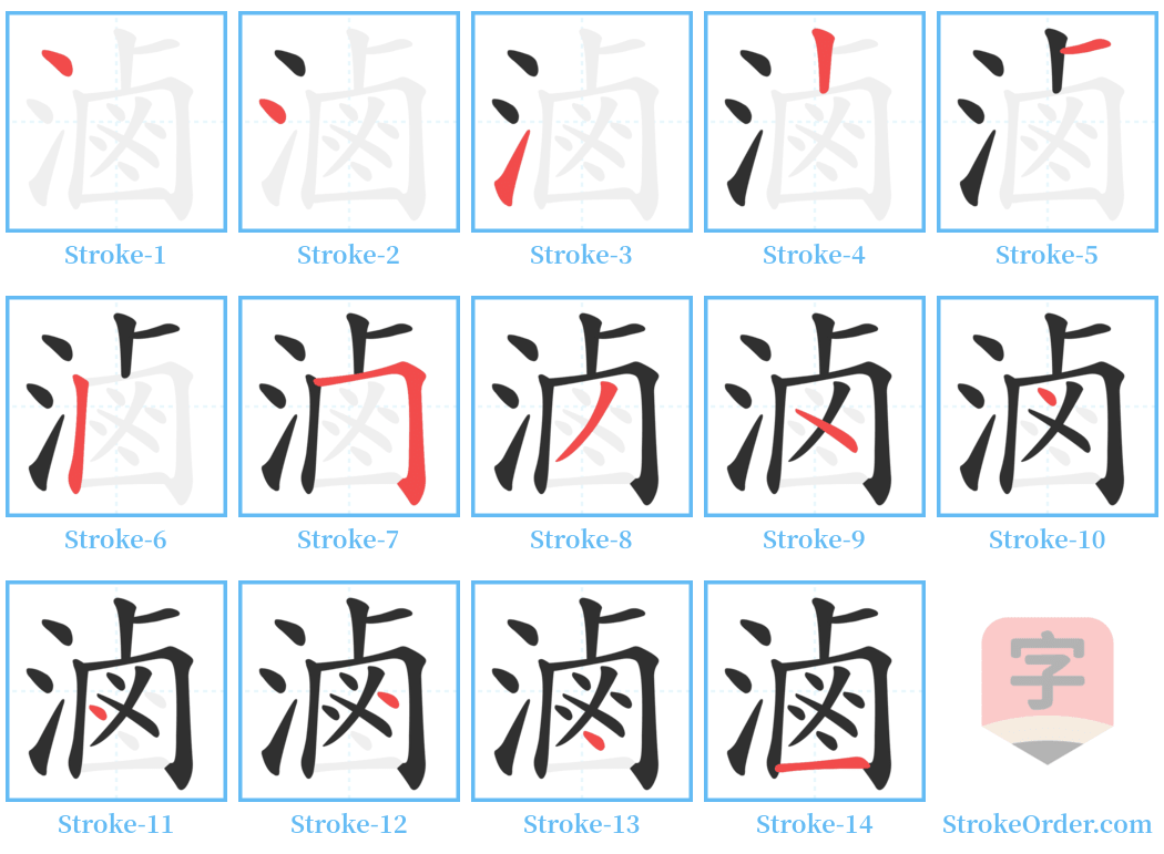 滷 Stroke Order Diagrams