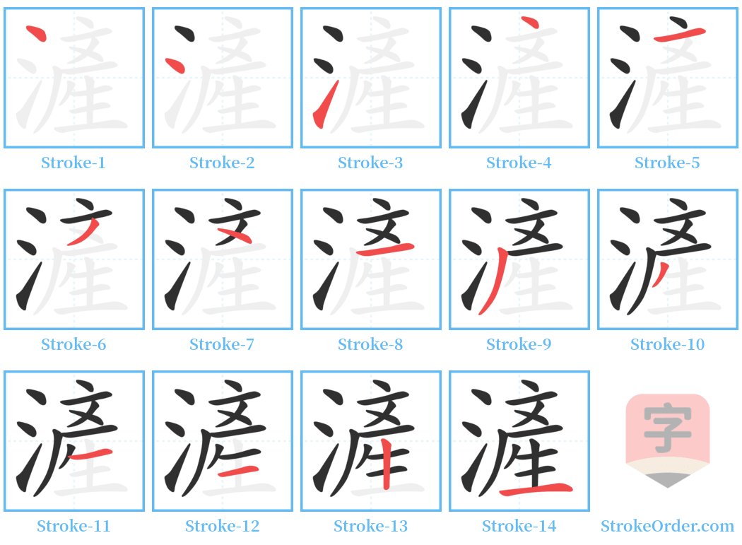 滻 Stroke Order Diagrams