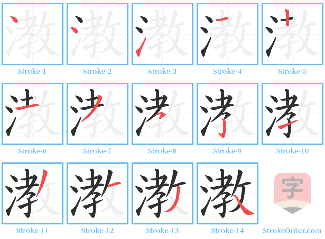 漖 Stroke Order Diagrams