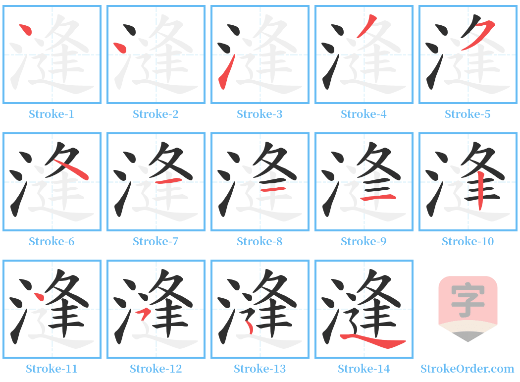 漨 Stroke Order Diagrams