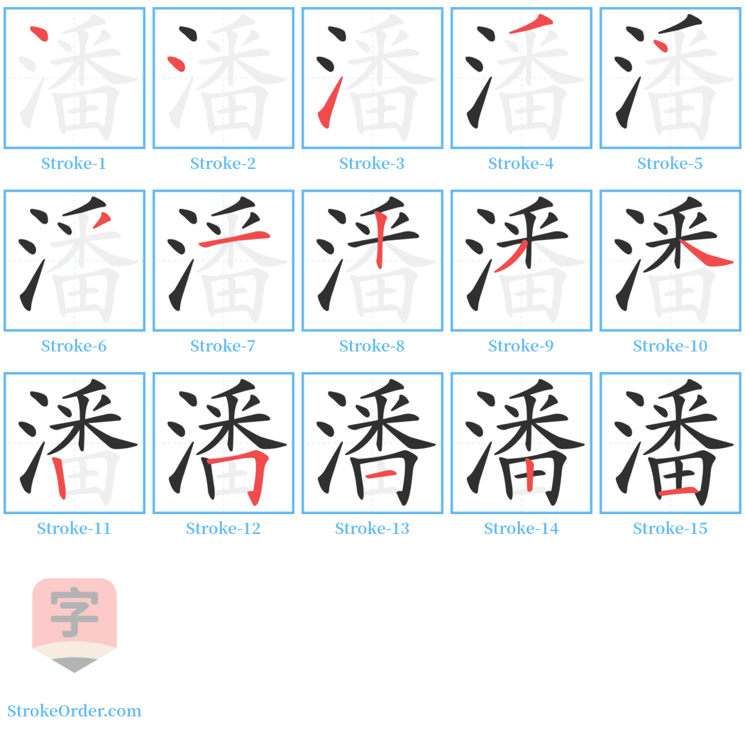 潘 Stroke Order Diagrams