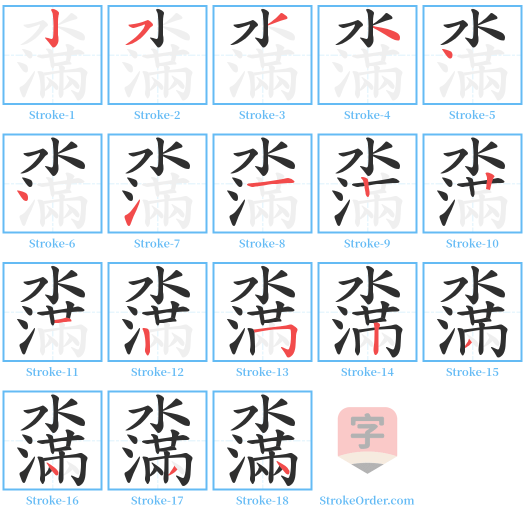 濷 Stroke Order Diagrams