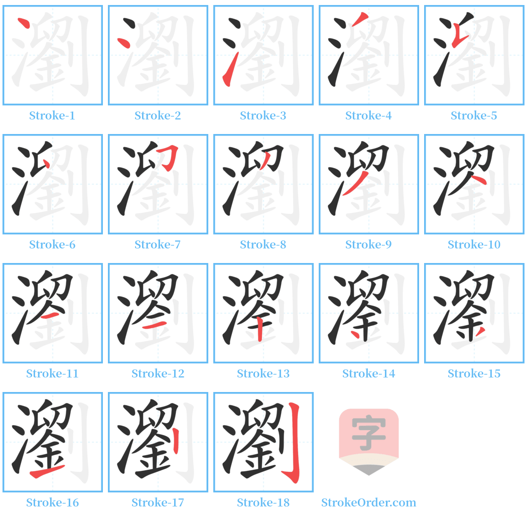 瀏 Stroke Order Diagrams