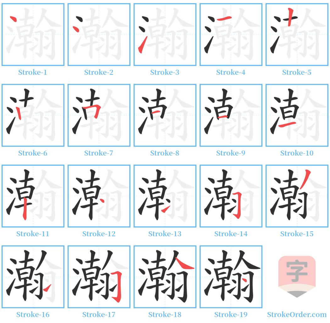 瀚 Stroke Order Diagrams