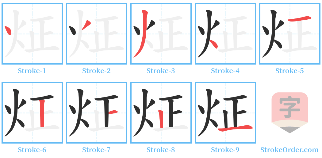 炡 Stroke Order Diagrams