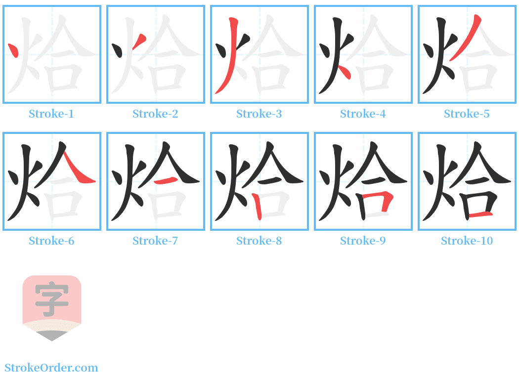 烚 Stroke Order Diagrams