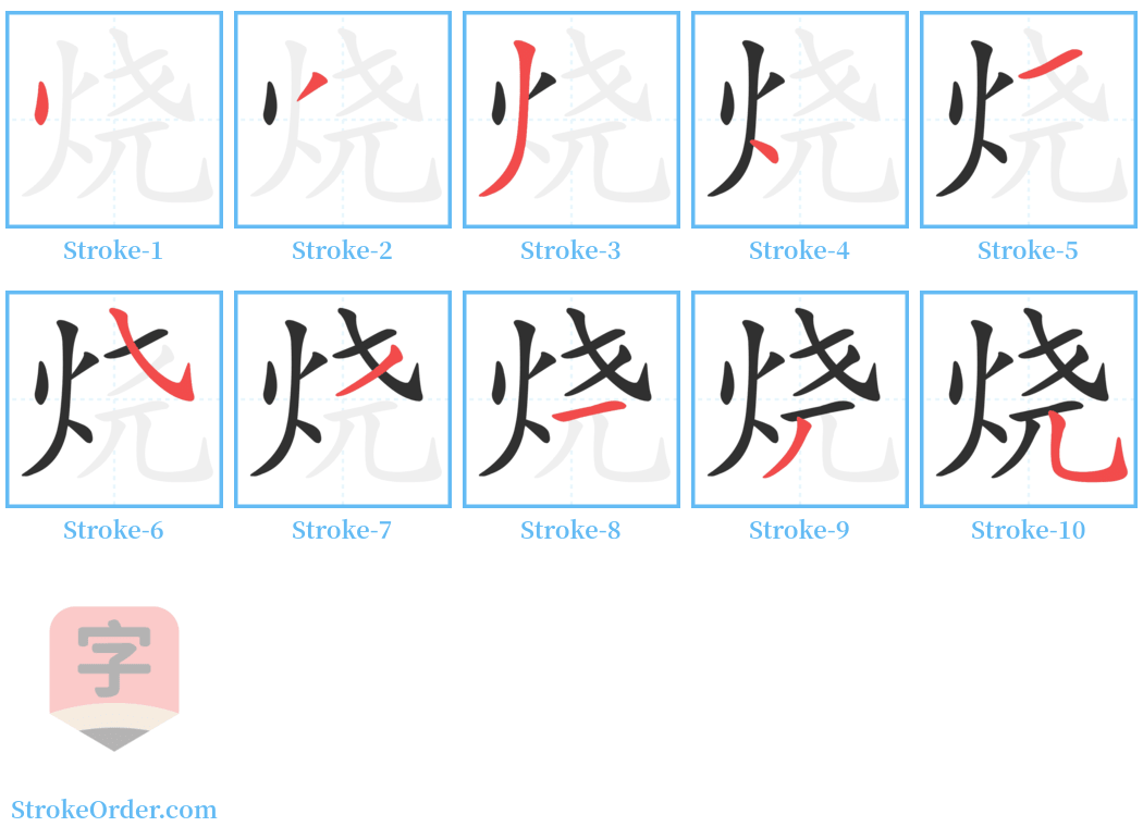 烧 Stroke Order Diagrams