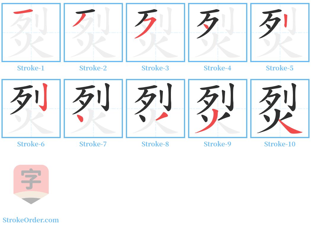 烮 Stroke Order Diagrams