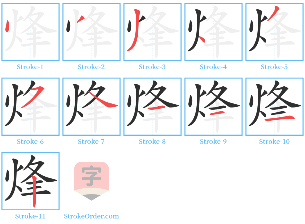 烽 Stroke Order Diagrams