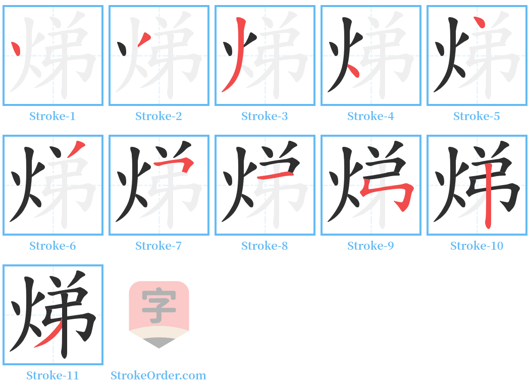 焍 Stroke Order Diagrams