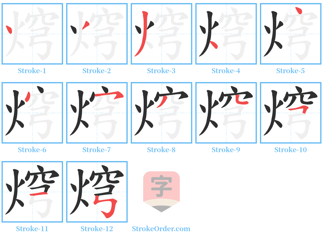 焪 Stroke Order Diagrams