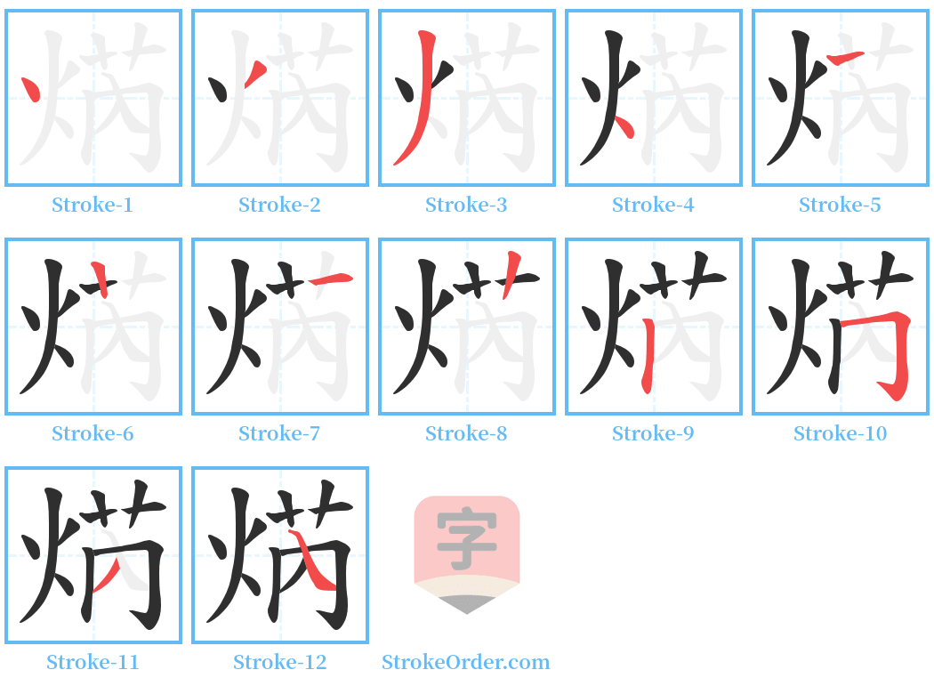 焫 Stroke Order Diagrams