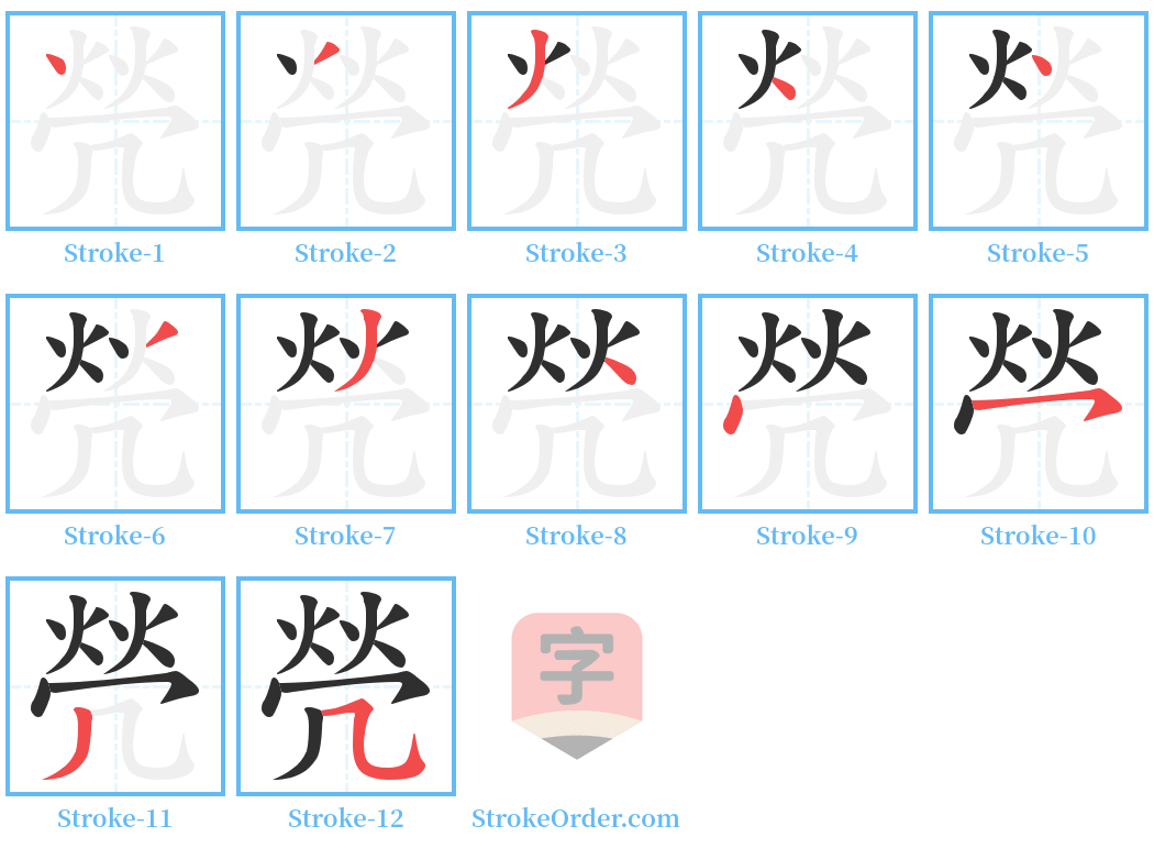 焭 Stroke Order Diagrams