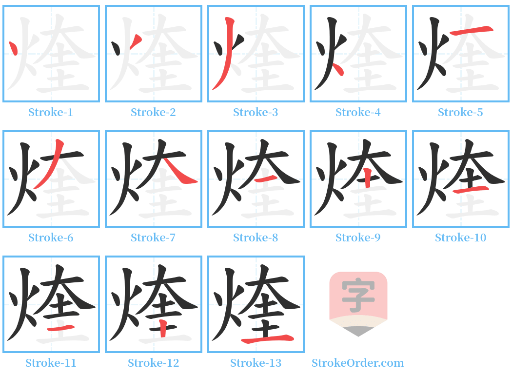 煃 Stroke Order Diagrams