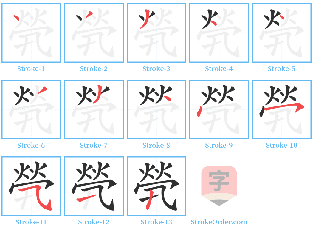 煢 Stroke Order Diagrams