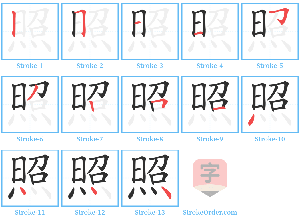 照 Stroke Order Diagrams