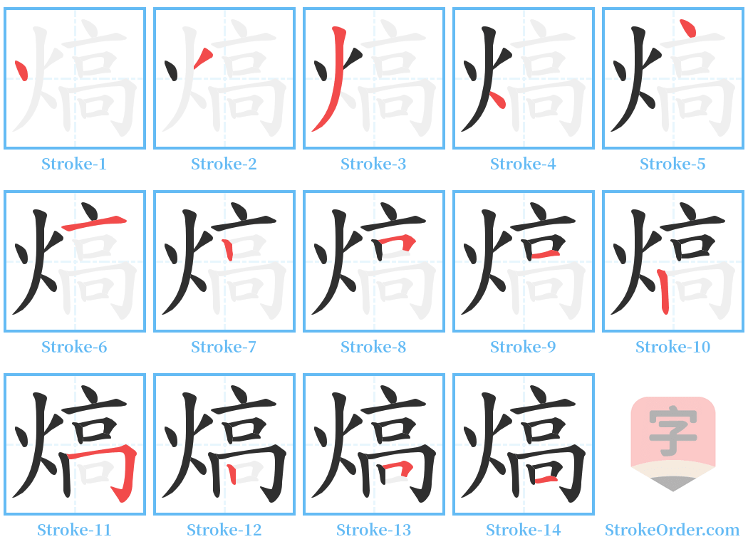 熇 Stroke Order Diagrams