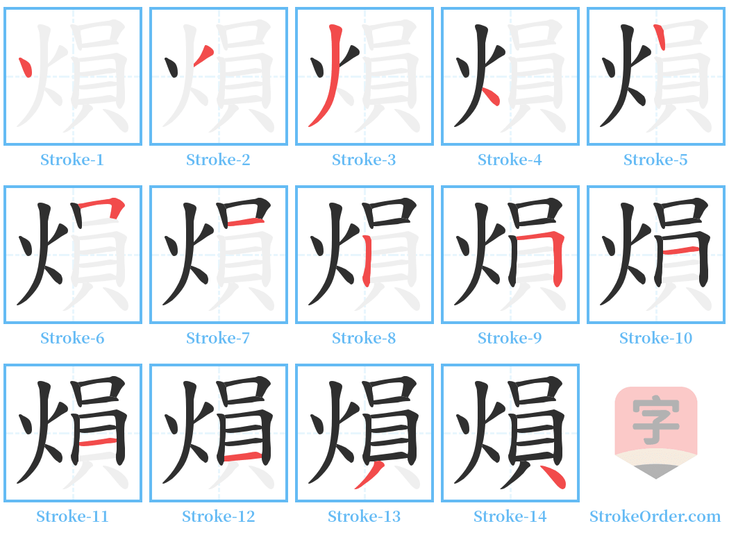 熉 Stroke Order Diagrams