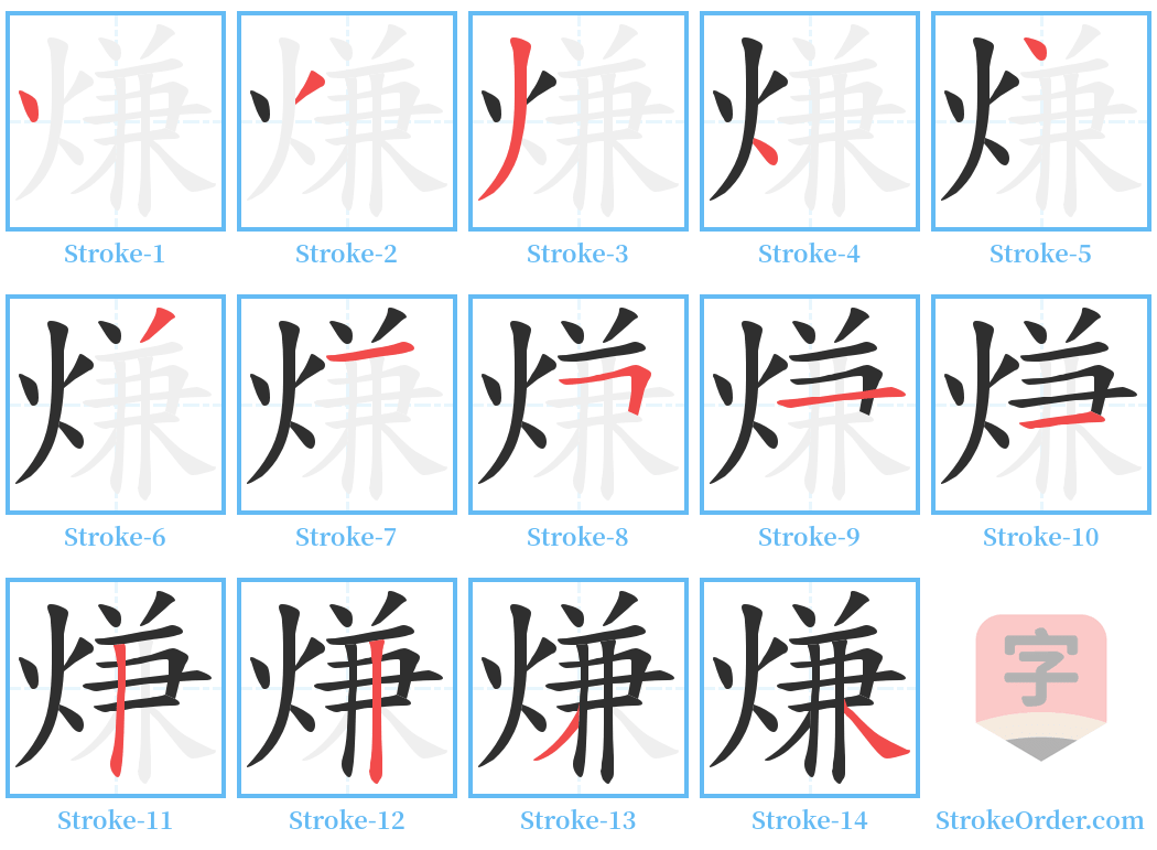 熑 Stroke Order Diagrams