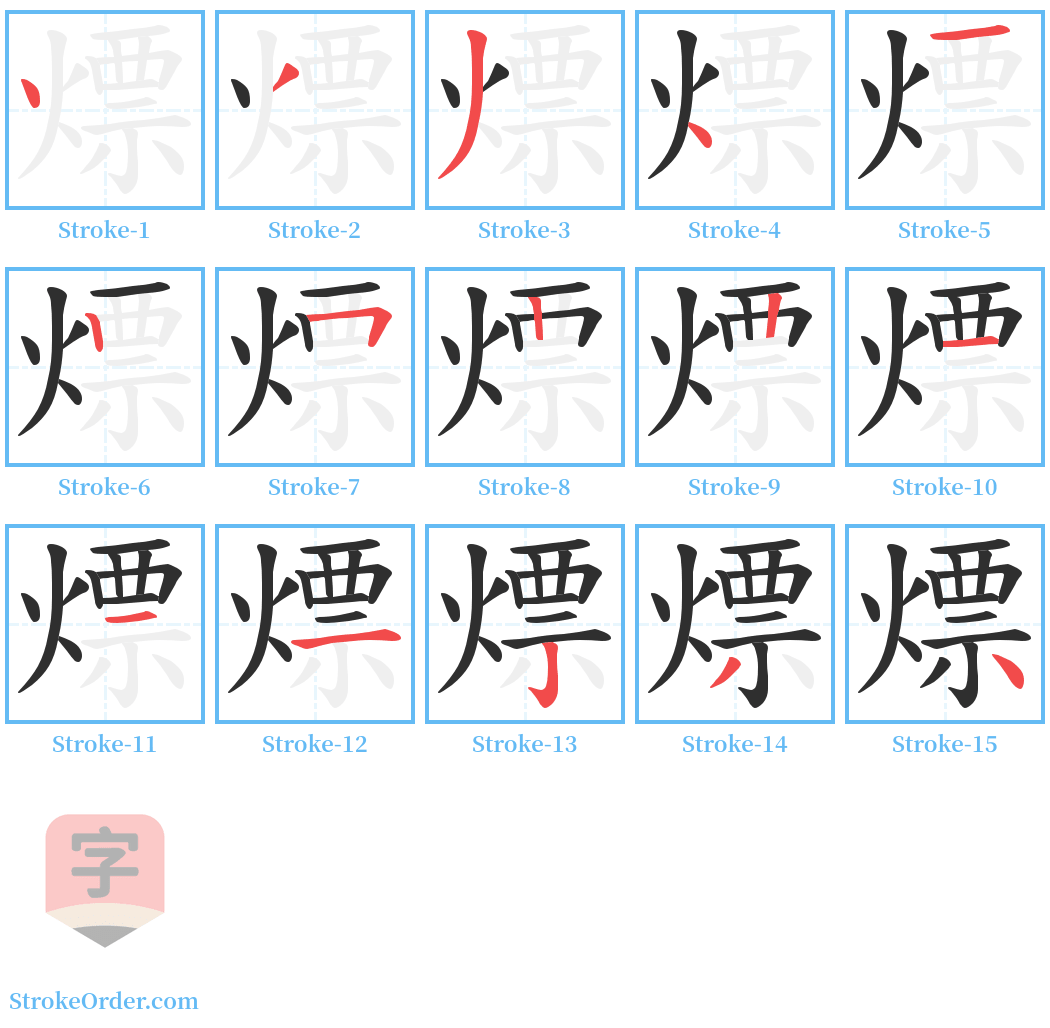 熛 Stroke Order Diagrams