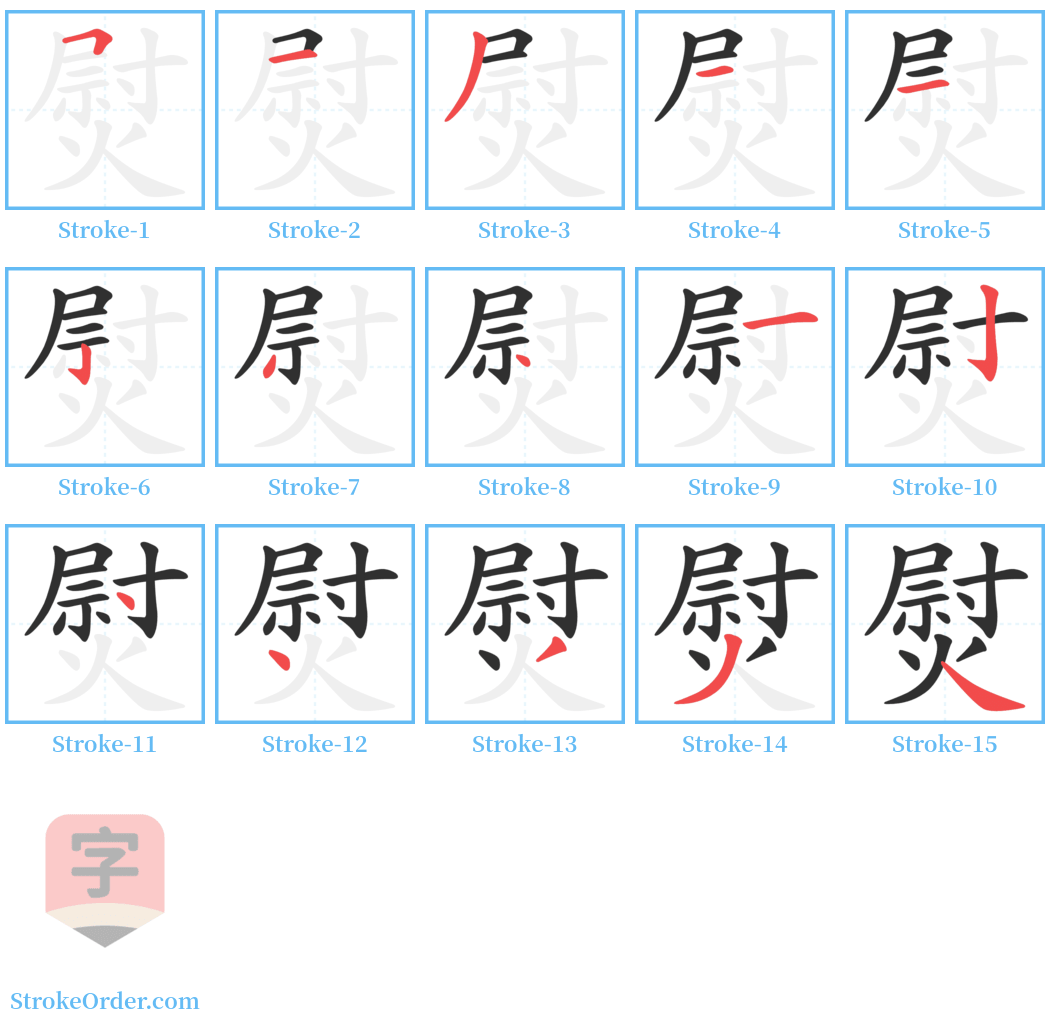 熨 Stroke Order Diagrams