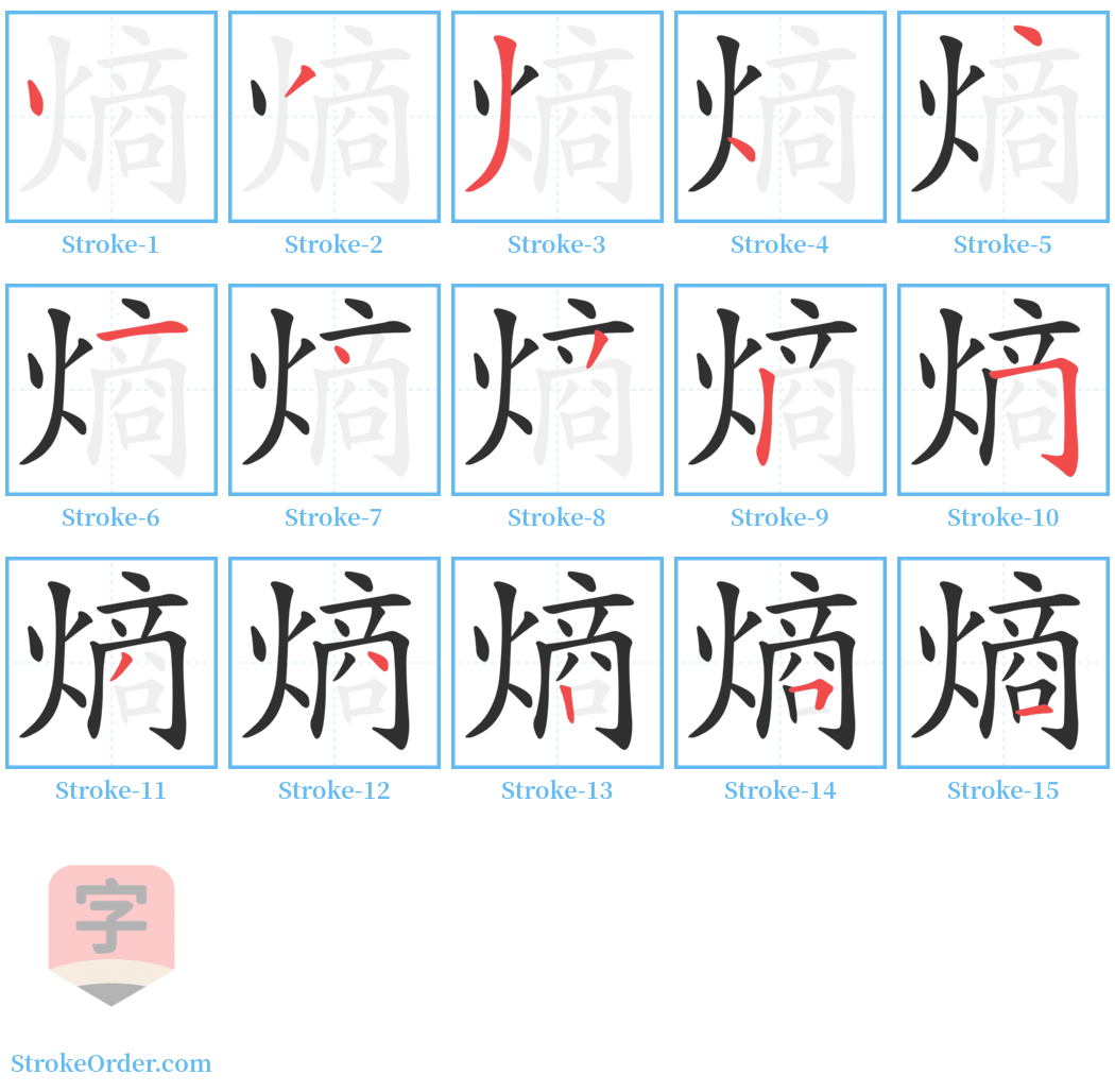 熵 Stroke Order Diagrams