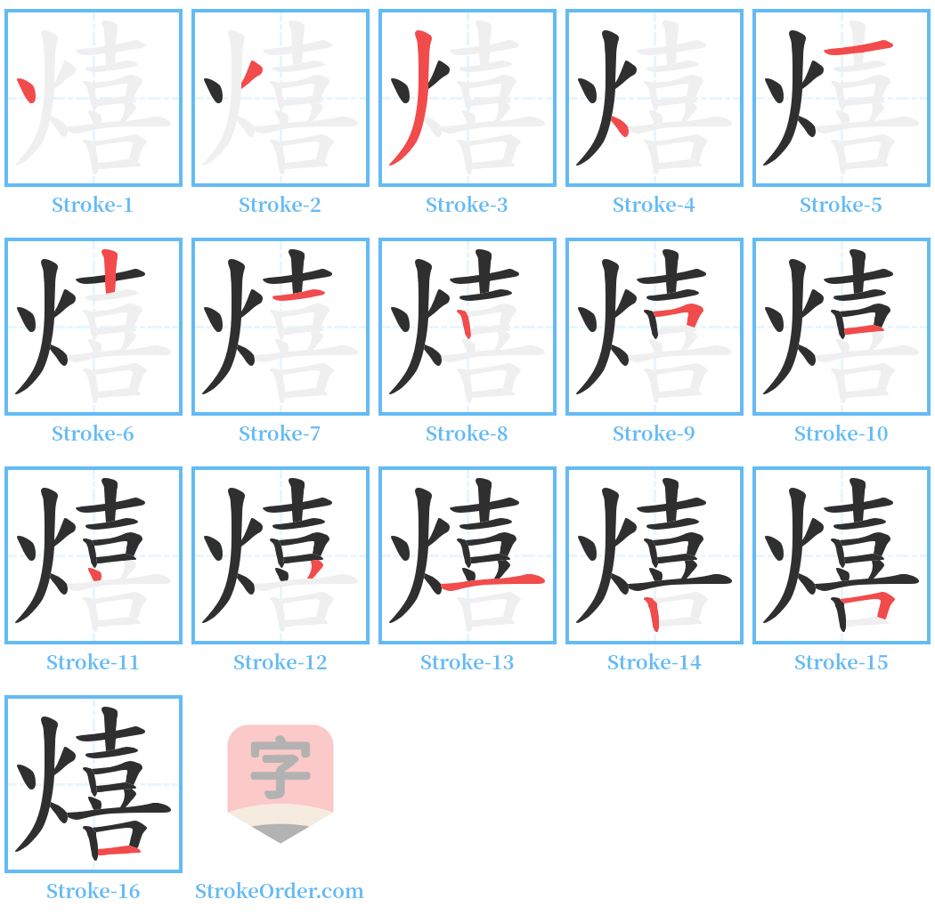 熺 Stroke Order Diagrams