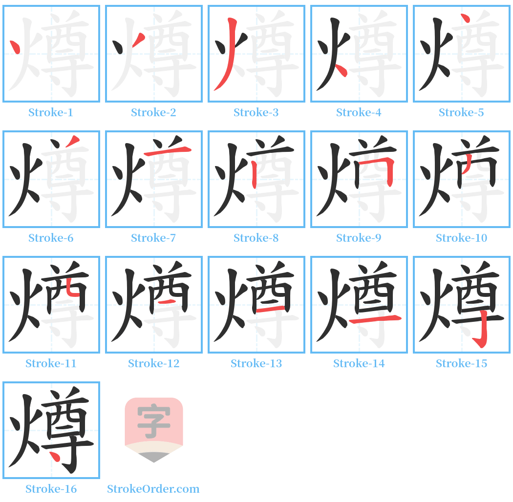 燇 Stroke Order Diagrams