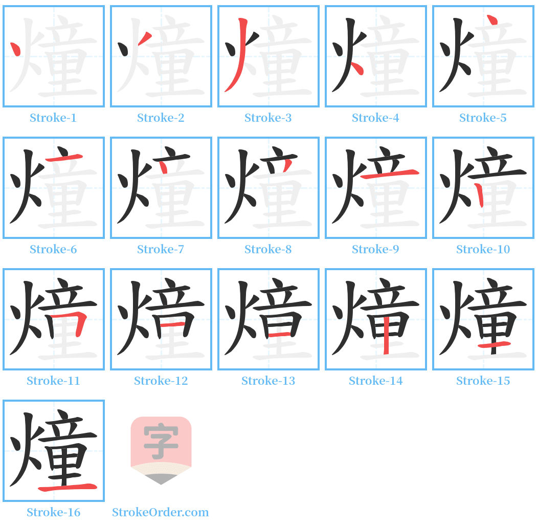 燑 Stroke Order Diagrams