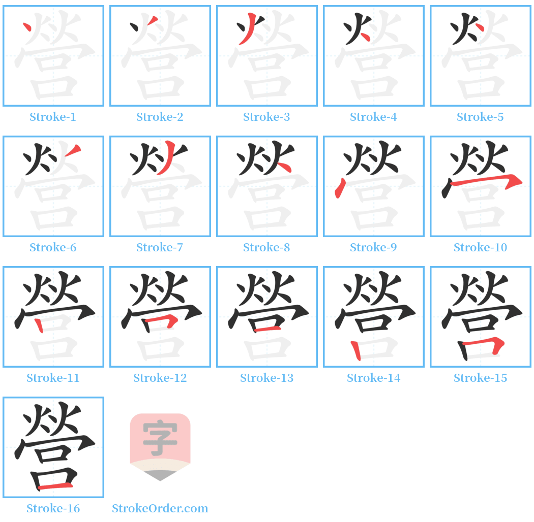 營 Stroke Order Diagrams