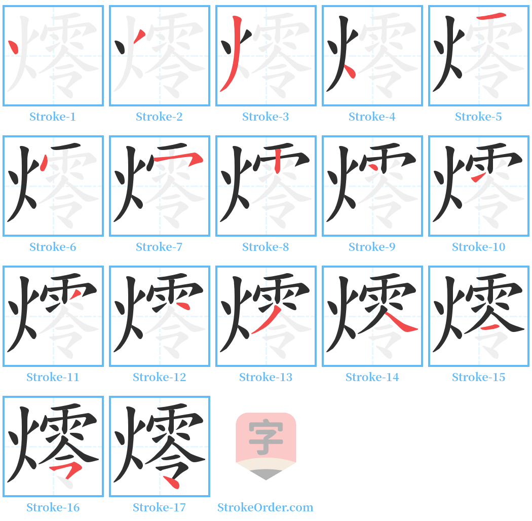 燯 Stroke Order Diagrams