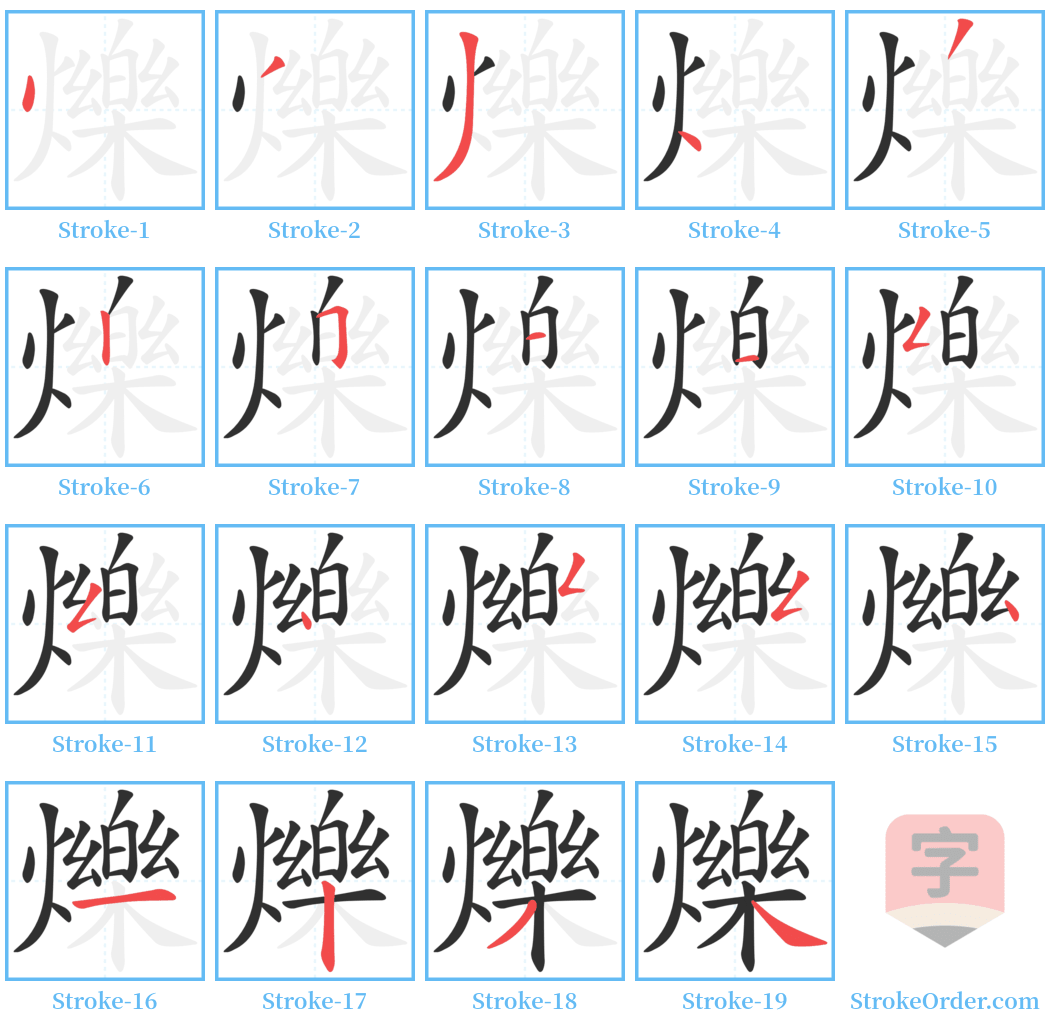 爍 Stroke Order Diagrams