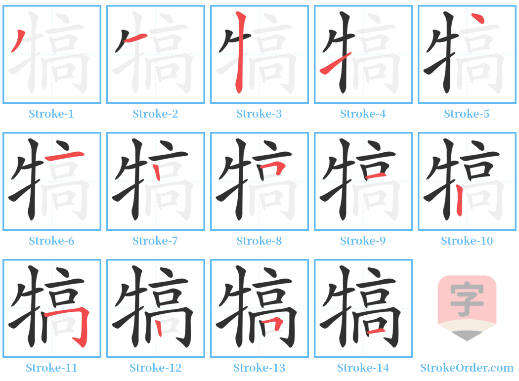 犒 Stroke Order Diagrams