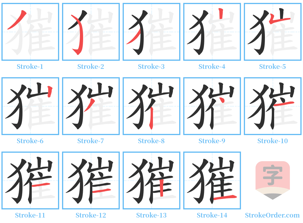 獕 Stroke Order Diagrams