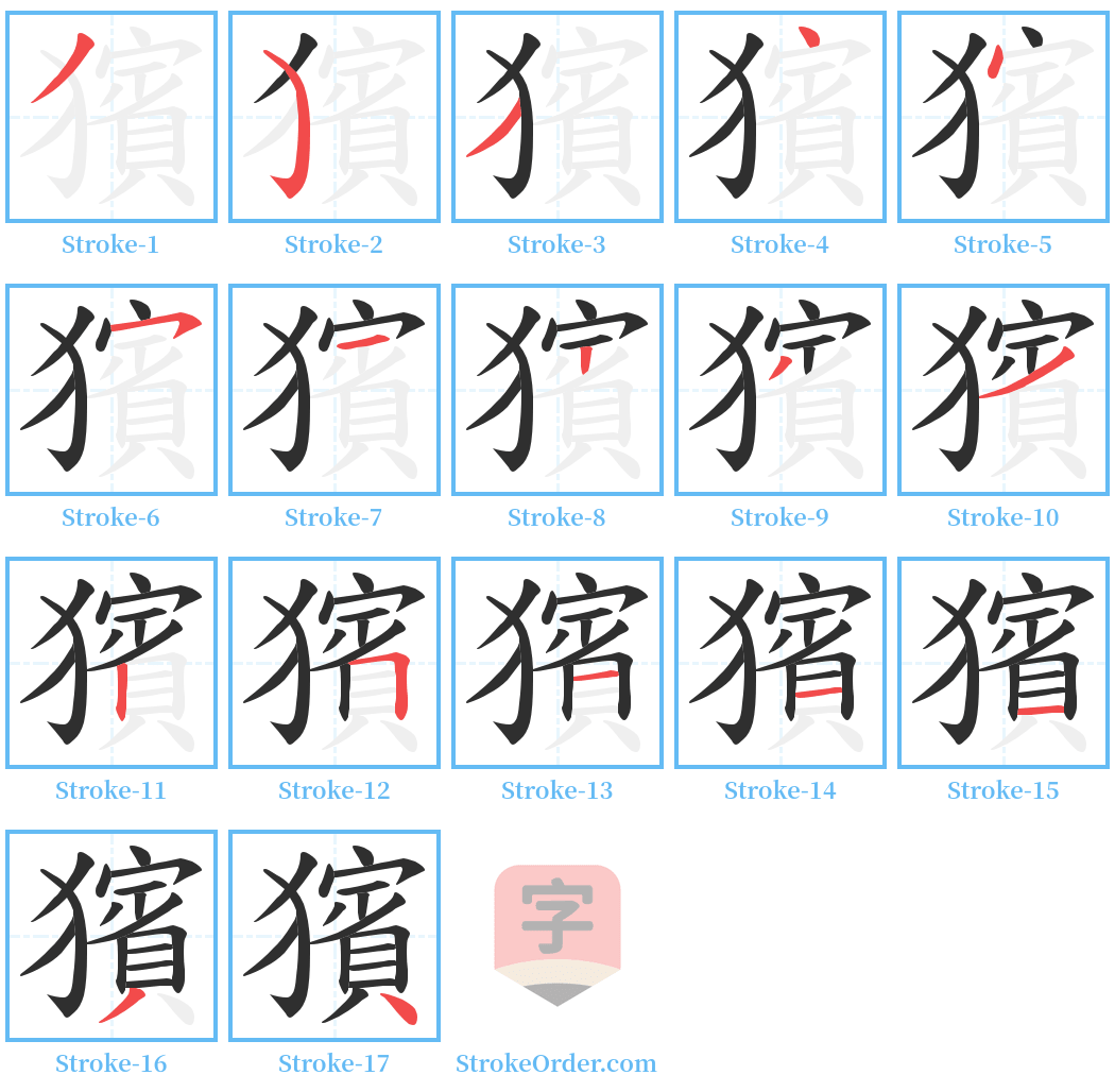 獱 Stroke Order Diagrams