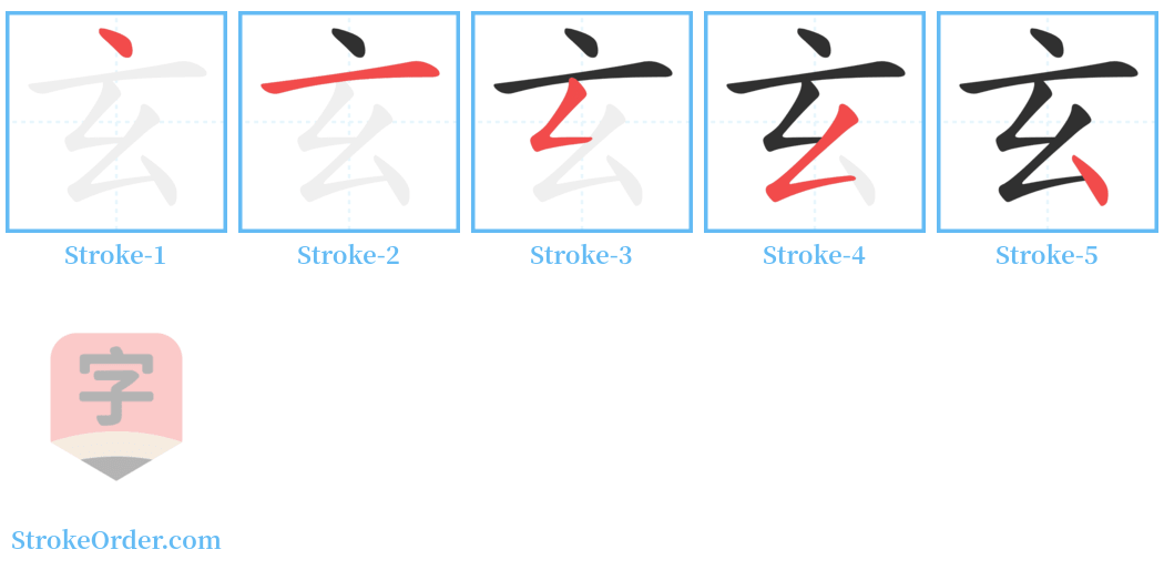 玄 Stroke Order Diagrams