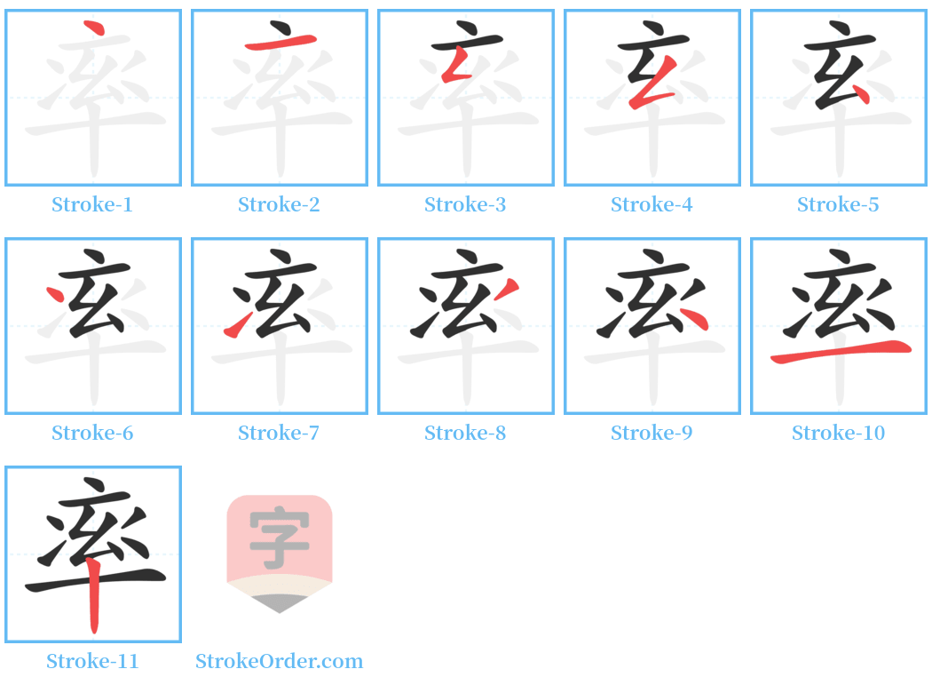 率 Stroke Order Diagrams