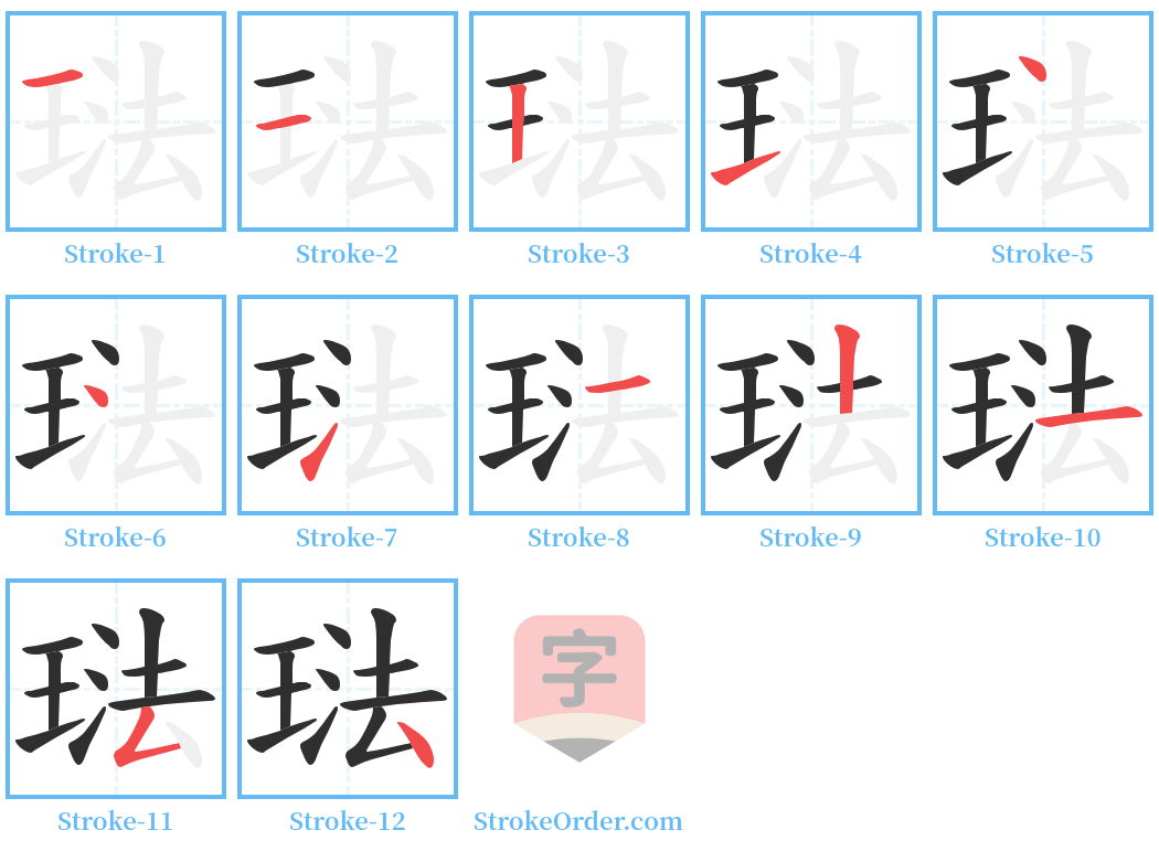 琺 Stroke Order Diagrams