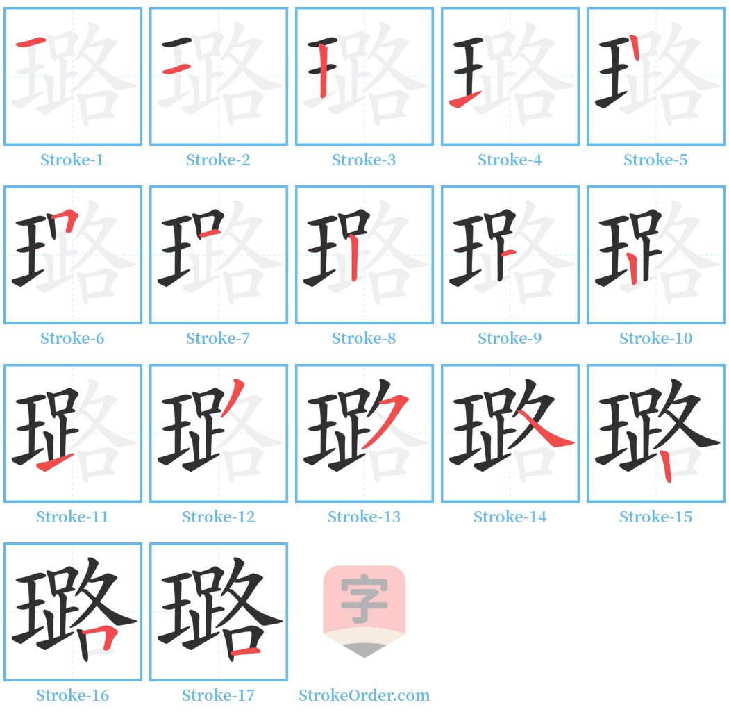 璐 Stroke Order Diagrams