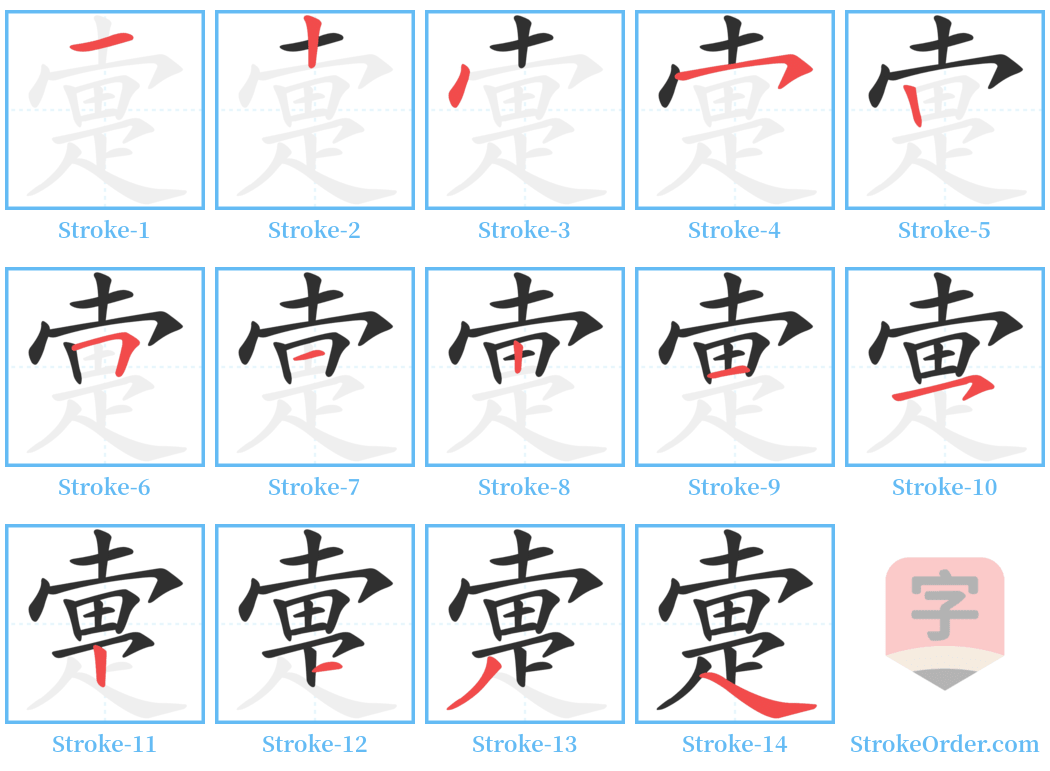 疐 Stroke Order Diagrams