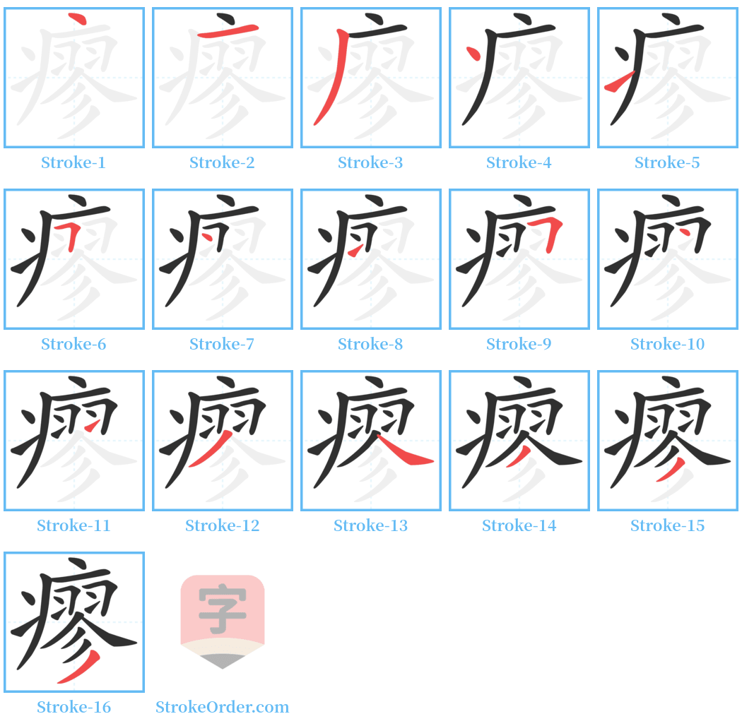 瘳 Stroke Order Diagrams