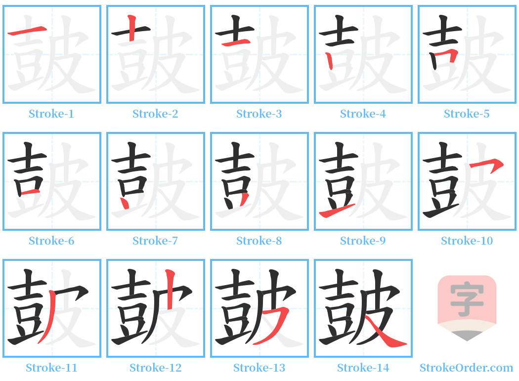 皷 Stroke Order Diagrams