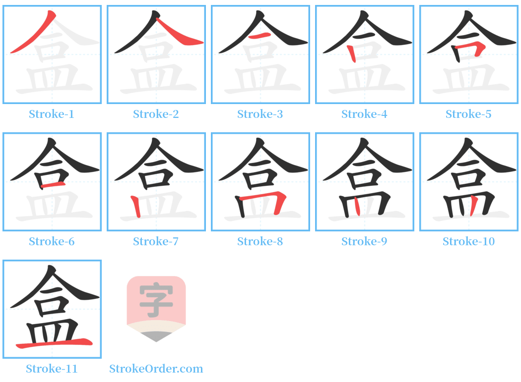 盒 Stroke Order Diagrams