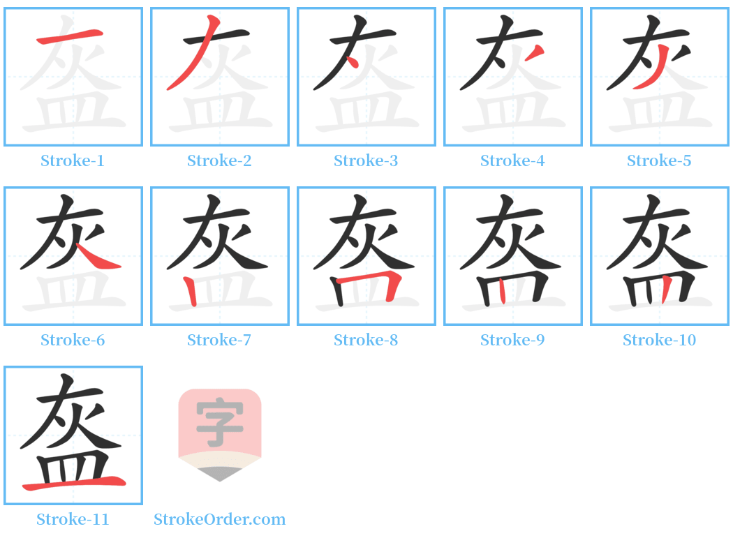 盔 Stroke Order Diagrams