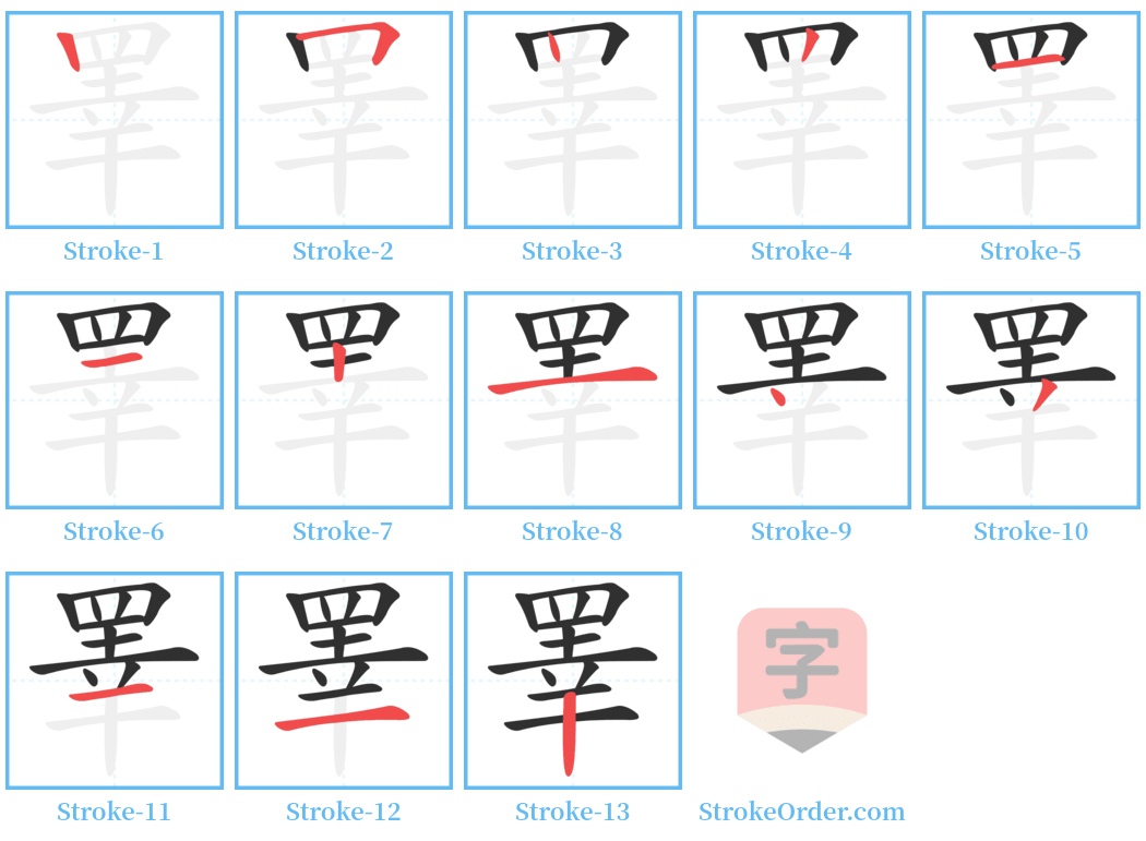 睪 Stroke Order Diagrams