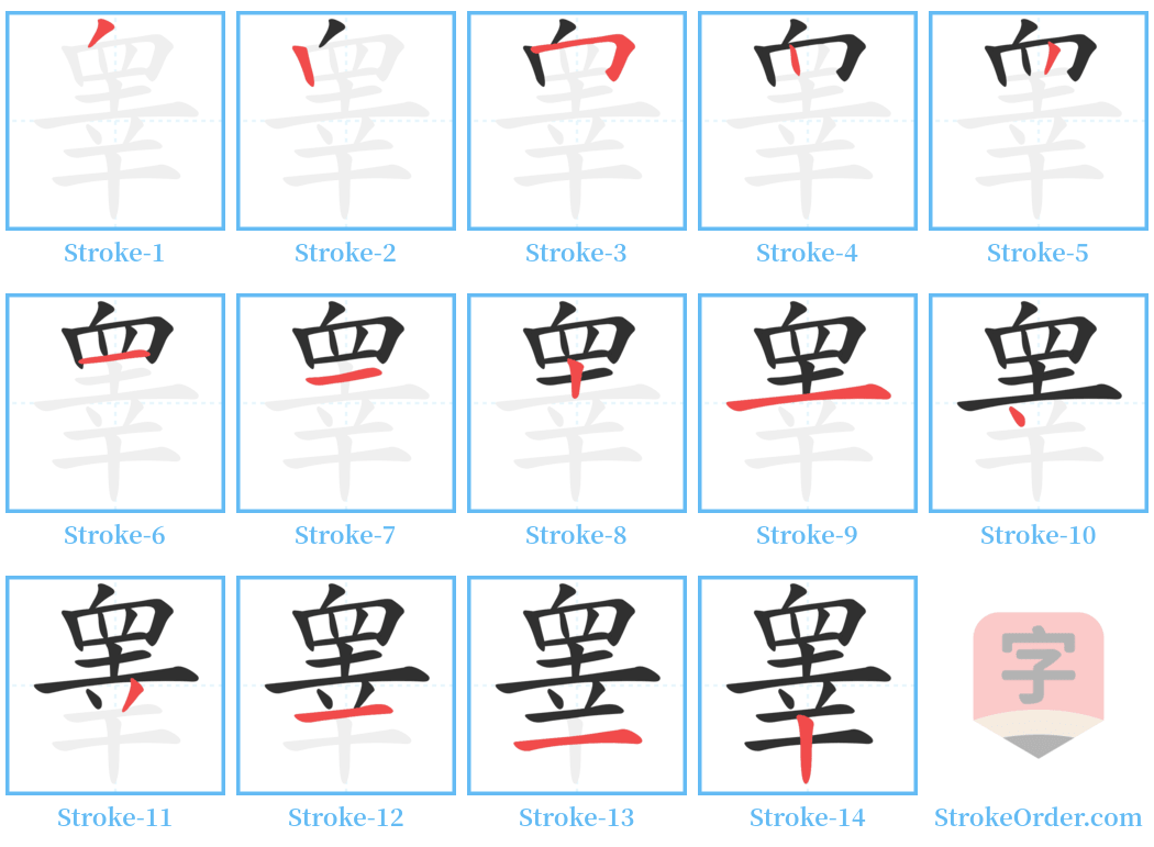 睾 Stroke Order Diagrams