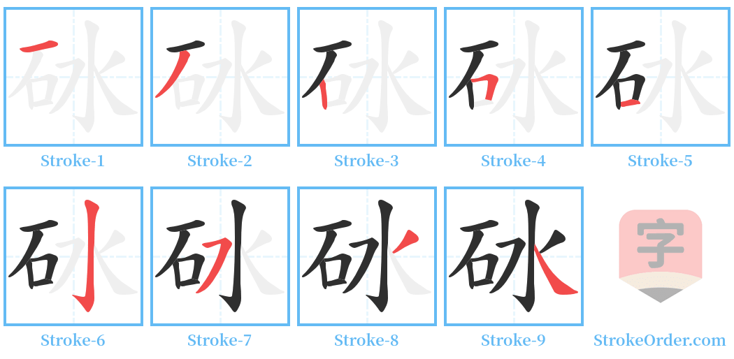 砅 Stroke Order Diagrams