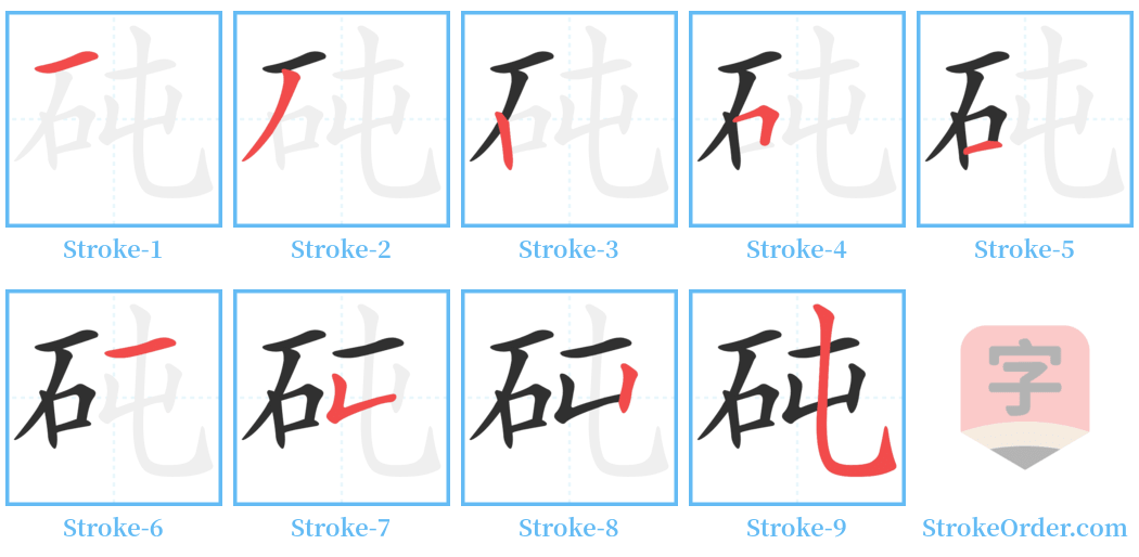 砘 Stroke Order Diagrams