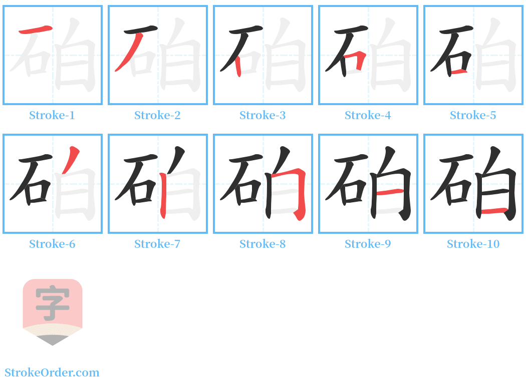 砶 Stroke Order Diagrams